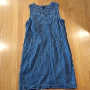 Talbots Denim Chambray Sleeveless Shift women's long casual Dress, 10 P